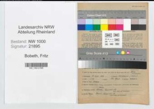 Entnazifizierung Fritz Bobeth, geb. 13.09.1898 (Postassistent)