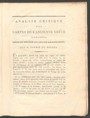 Analyse critique des Cartes [...].