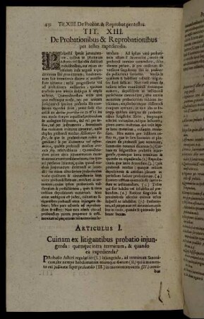 Tit. XIII. De Probationibus & Reprobationibus per testes expediendis.