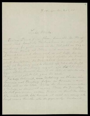 Nr. 2: Brief von David Hilbert an Erich Hecke, Göttingen