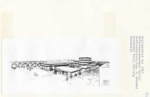 Osteuropa-Akademie, Berlin-Spandau (Diplomarbeit bei Peter Poelzig): Perspektivische Ansicht (Vogelschau)