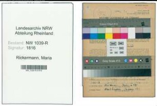 Entnazifizierung Maria Rickermann , geb. 12.04.1891 (Lehrerin)