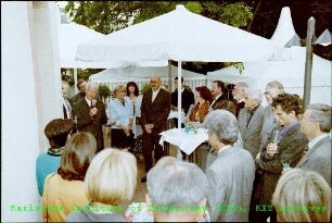 Sommerfest im Stadtbüros des Forschungszentrums Karlsruhe (FZK) in der Weberstraße, im Ostendorf-Haus