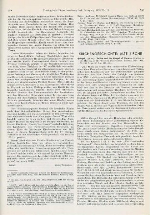 750-756 [Rezension] Quispel, Gilles, Tatian and the Gospel of Thomas