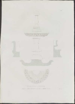 Pl. 29. Détails De La Grande Fontaine Sur La Place De La Cathédrale A Messine.