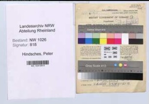 Entnazifizierung Peter Hindsches , geb. 15.04.1904 (StaedtischerAngestellter)