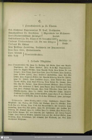 I. Parochialverein zu St. Thomä
