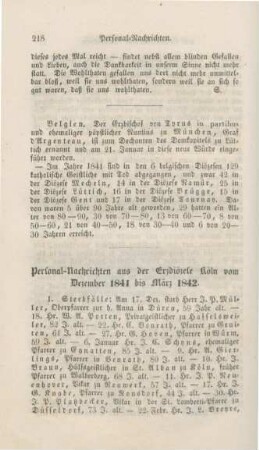 218-219 Personal-Nachrichten aus der Erzdiözese Köln