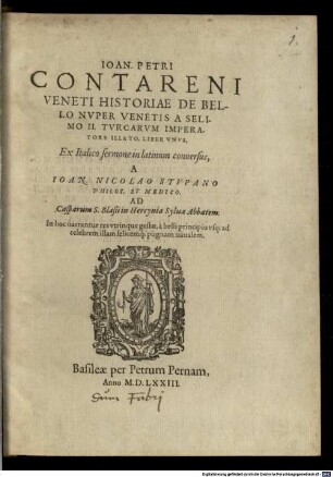 Historia de bello nuper Venetis à Selimo II. Turcarum Imperatore illato : liber unus