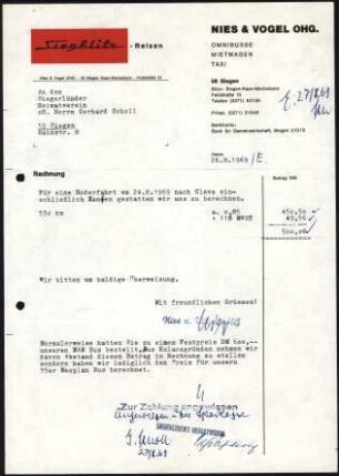 Firmenbriefkopf SiegGlitz - Reisen, Nies & Vogeel OHG.
