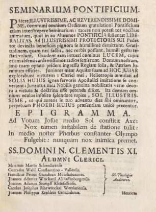 Seminarium pontificium.