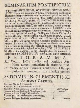 Seminarium pontificium.