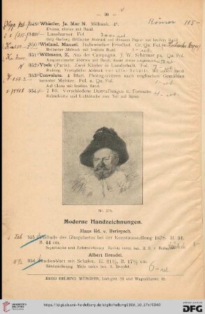 Moderne Handzeichnungen (Nr. 355-401)