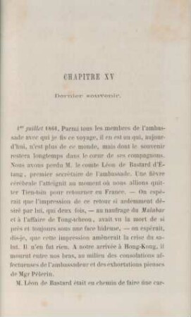 Chapitre XV. Dernier souvenir