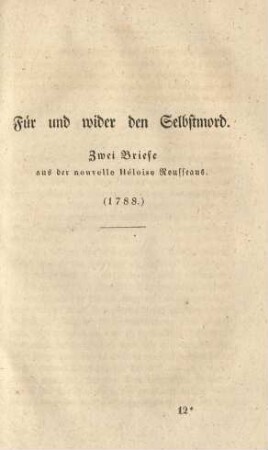 Für und wider den Selbstmord