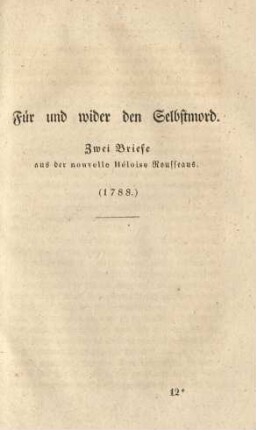 Für und wider den Selbstmord
