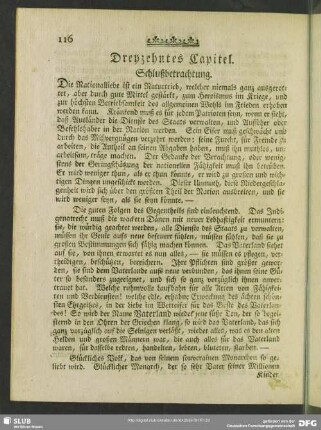 Dreyzehntes Capitel. Schlußbetrachtung