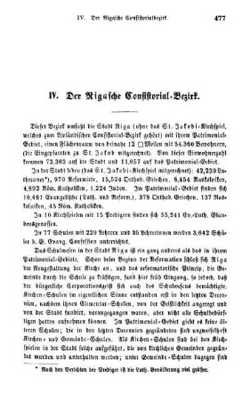 IV. Der Rigasche Consistorial-Bezirk