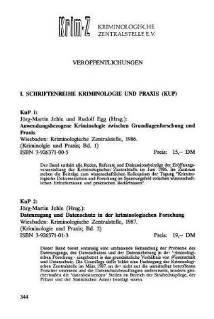 344-346, Veröffentlichungen der Kriminologischen Zentralstelle e.V.