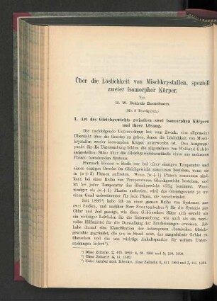 Über die Löslichkeit von Mischkrystallen speziell zweier isomorpher Körper.