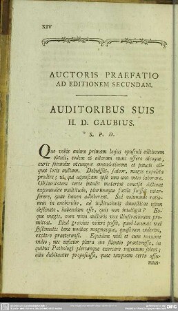 Auctoris Praefatio Ad Editionem Secundam