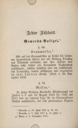 Achter Abschnitt. Gewerbs-Polizei.
