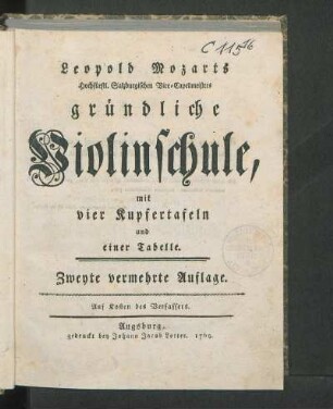 Leopold Mozarts gründliche Violinschule