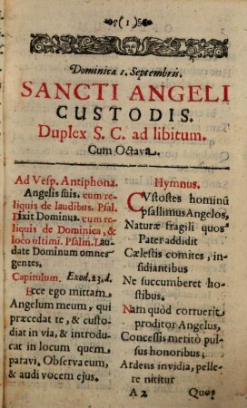 Officium Sancti Angeli Custodis : cum octava ex proprio Viennensi