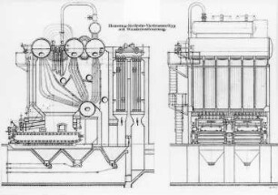 Steilrohrkessel, Vier-Trommel-Typ (Hanomag, Hannover) : Technikgeschichte | Maschinenbau | Kraftmaschinen | Dampfkesselalagen, Feuerungen