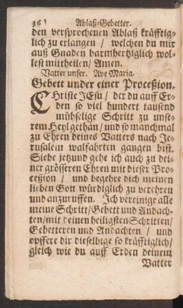 Gebett under einer Proceßion.