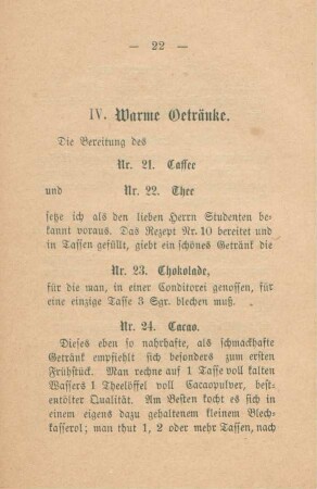 IV. Warme Getränke