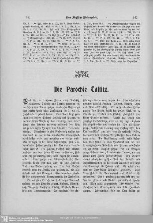 Die Parochie Taltitz