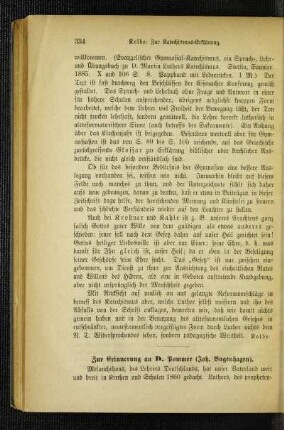 Zur Erinnerung an D. Pommer (Joh. Bugenhagen)