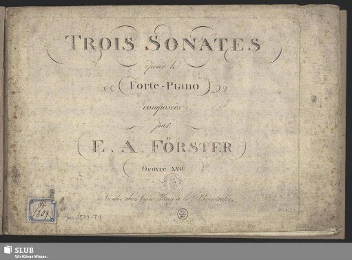 Trois Sonates pour le Forte-Piano : Oeuvre XVII