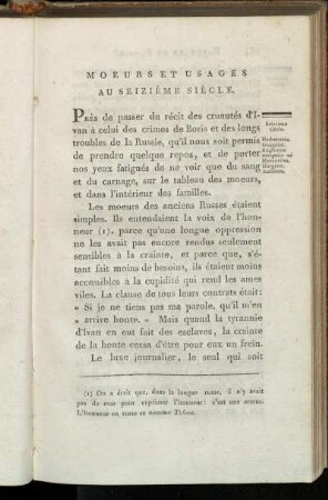 Moeurs et usages au seizième siècle.