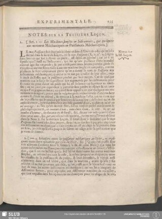 Notes Sur La Troisiéme Leçon