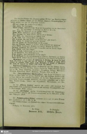 [Bekanntmachung von in den "Dramaturgischen Blättern" veröffentlichten Essays und Feuilletons; Pressestimmen über die "Dramaturgischen Blätter"]