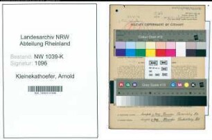 Entnazifizierung Arnold Kleinekathoefer , geb. 25.05.1890 (Lokfuehrer)