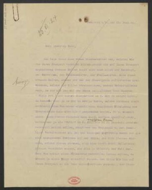 Brief an B. Schott's Söhne : 23.06.1924