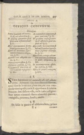 Sect. X. de Officiis Coniugum.