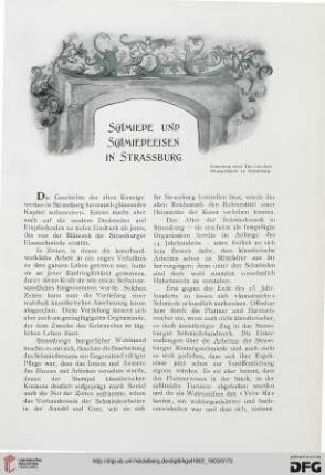 Schmiede und Schmiedeeisen in Strassburg