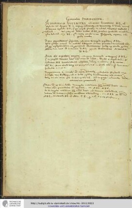 Generalia Praecognita