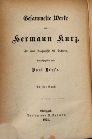 Gesammelte Werke, 3. Schiller's Heimathjahre ; 2