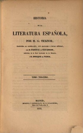 Historia de la literatura Española. 3