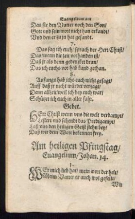Am heiligen Pfingstag ...