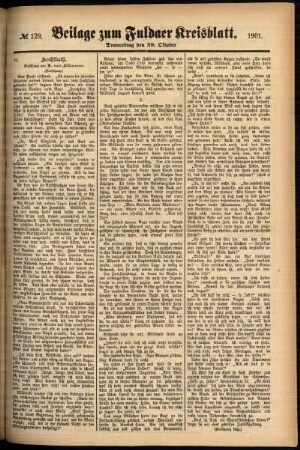 Zweite Ausgabe vom Donnerstag, den 31. Oktober 1901.