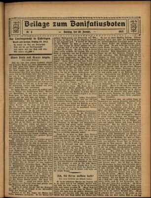 Zweite Ausgabe vom Sonntag, den 30. Januar 1927.