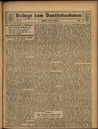 Zweite Ausgabe vom Sonntag, den 30. Januar 1927.