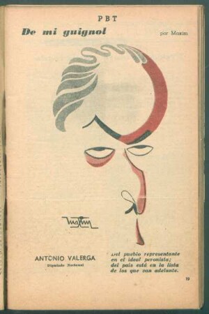 Antonio Valerga, Diputado Nacional - [Caricatura] : De mi Guignol