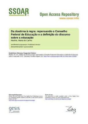 Da doutirna à regra: repensando o Conselho Federal de Educação e a definição do discurso sobre a educação